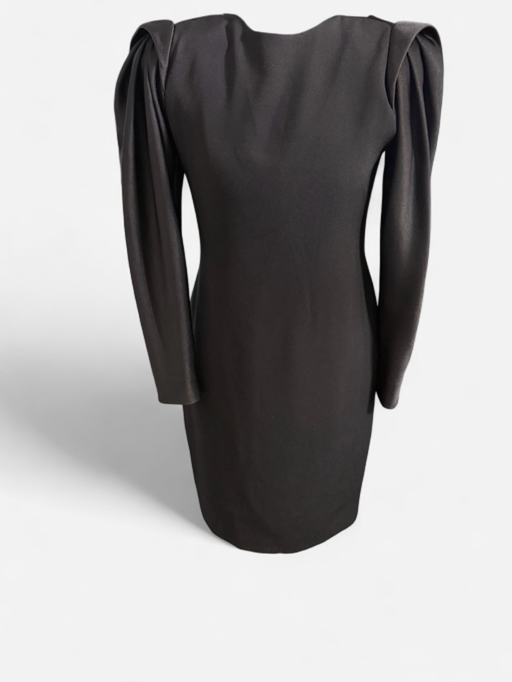 Tom & Linda Platt Saks Fifth Avenue Vintage Black Dress Petite Long Sleeve - Picture 2 of 6